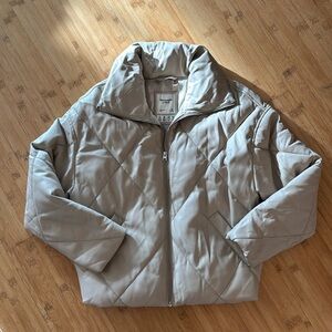 Abercrombie Vegan Leather Puffer Coat